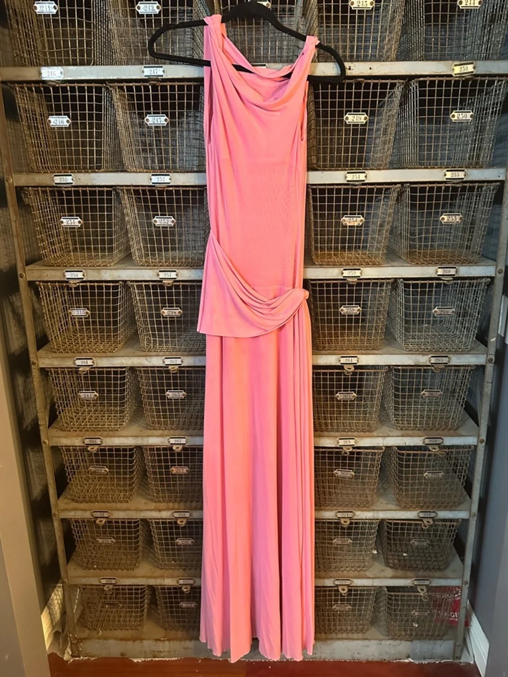 MISHA Pink The Sisal Mesh Maxi Dress Size Medium 38632